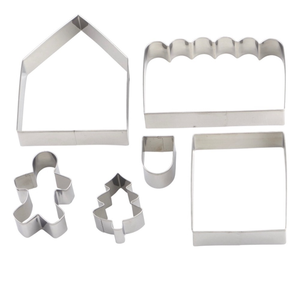NWT Good Cook Sweet Creations 6-piece Gingerbread House Cookie cutter Set